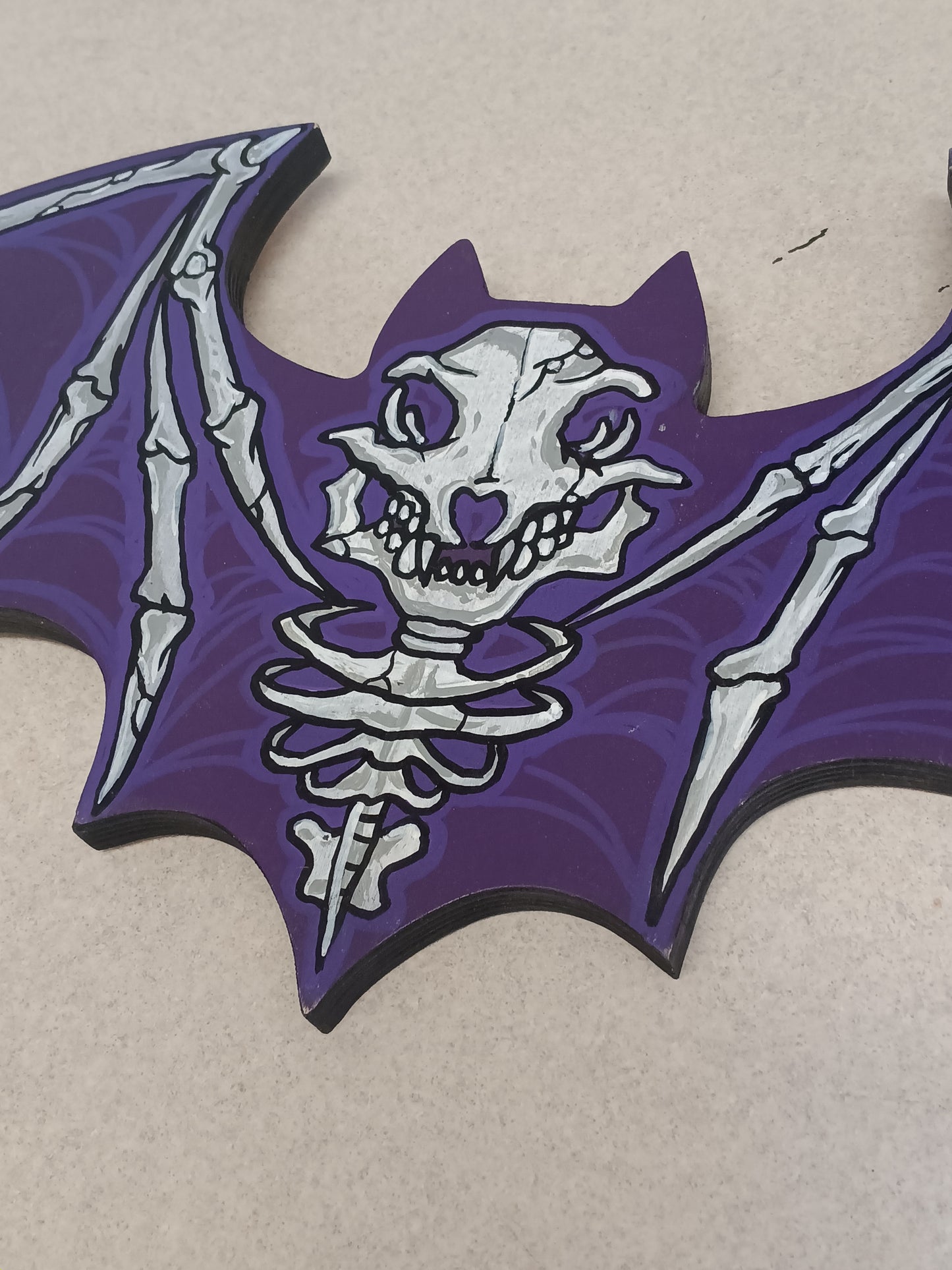 Skeleton Bat (wooden Panel)