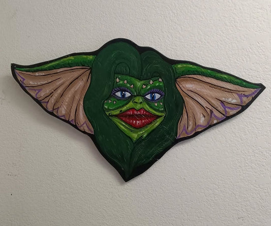 Greta Gremlin (wooden panel)